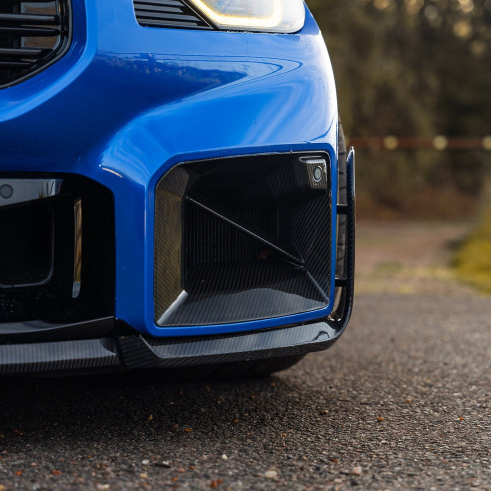 BMW G87 M2 Dry Carbon Fibre Front Air Ducts (G87 M2) On Car Close Up