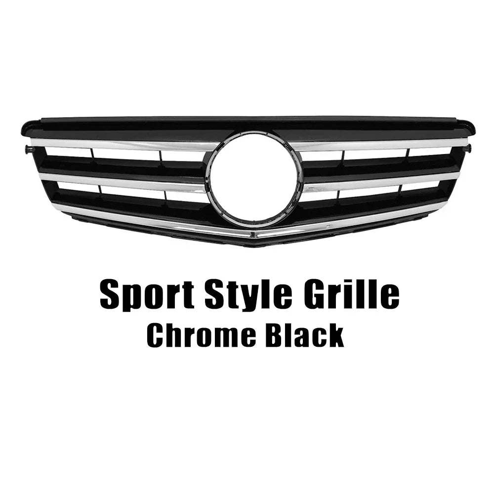 WSTN Mercedes C-Class W204 AMG Style GTR Front Grille Gloss Black 2008–2014 (C180/C200/C230/C250/C280/C300/C350)