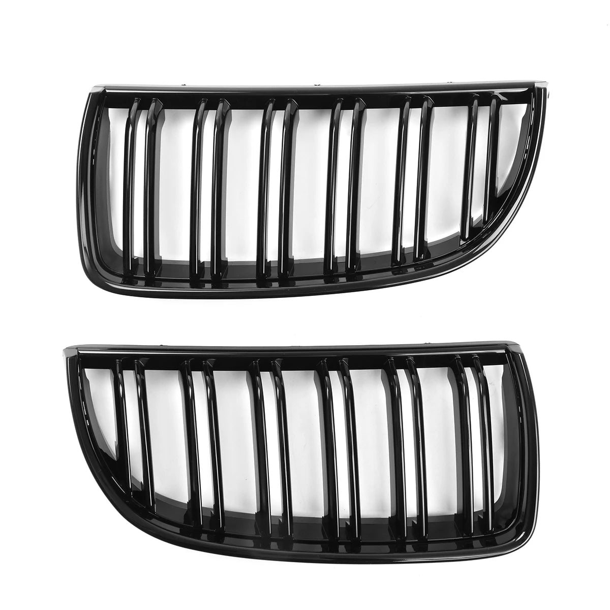 WSTN BMW 3 Series E90/E91 Pre-Facelift Gloss Black Double-Slat Kidney Grilles 2005–2008 (Pair)