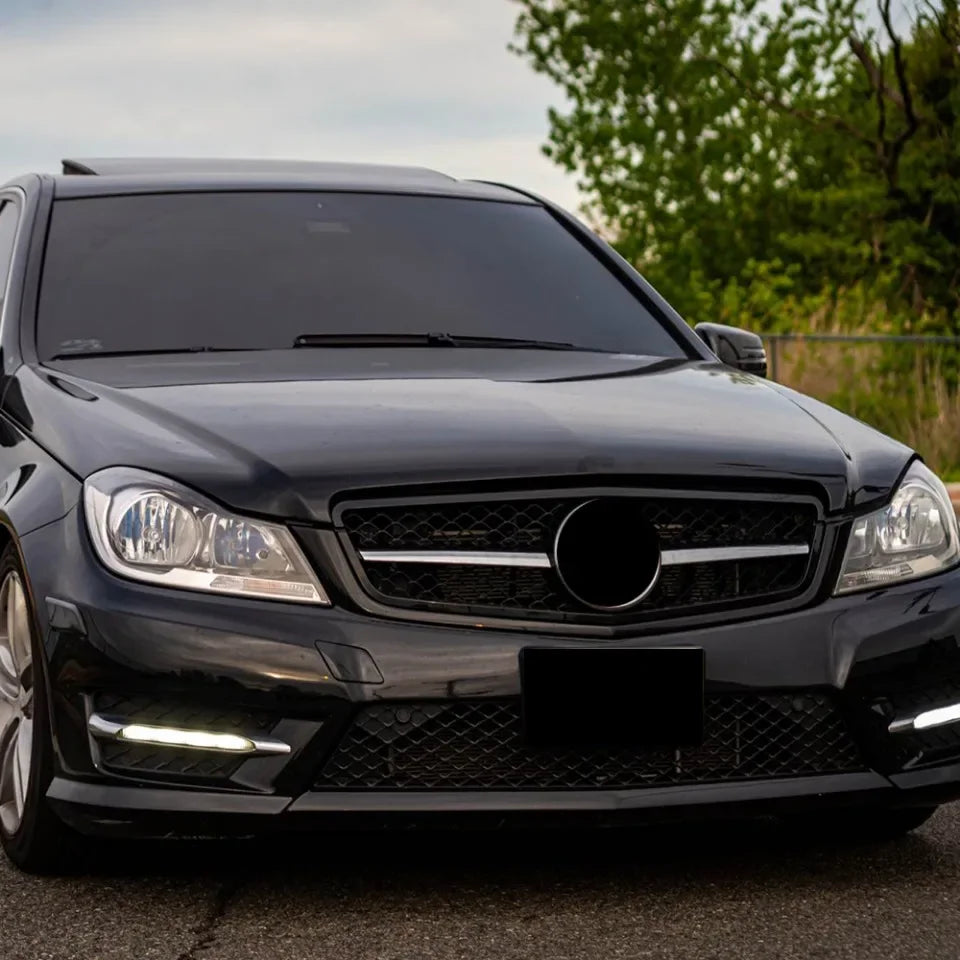 WSTN Mercedes C-Class W204 AMG Style GTR Front Grille Gloss Black 2008–2014 (C180/C200/C230/C250/C280/C300/C350)