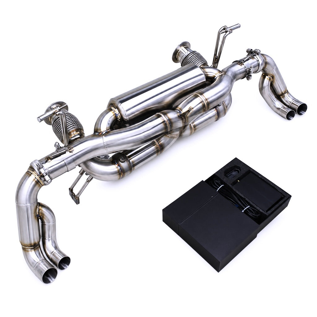 WSTN Performance Audi R8 42 BYH catback exhaust, valve actuator close-up