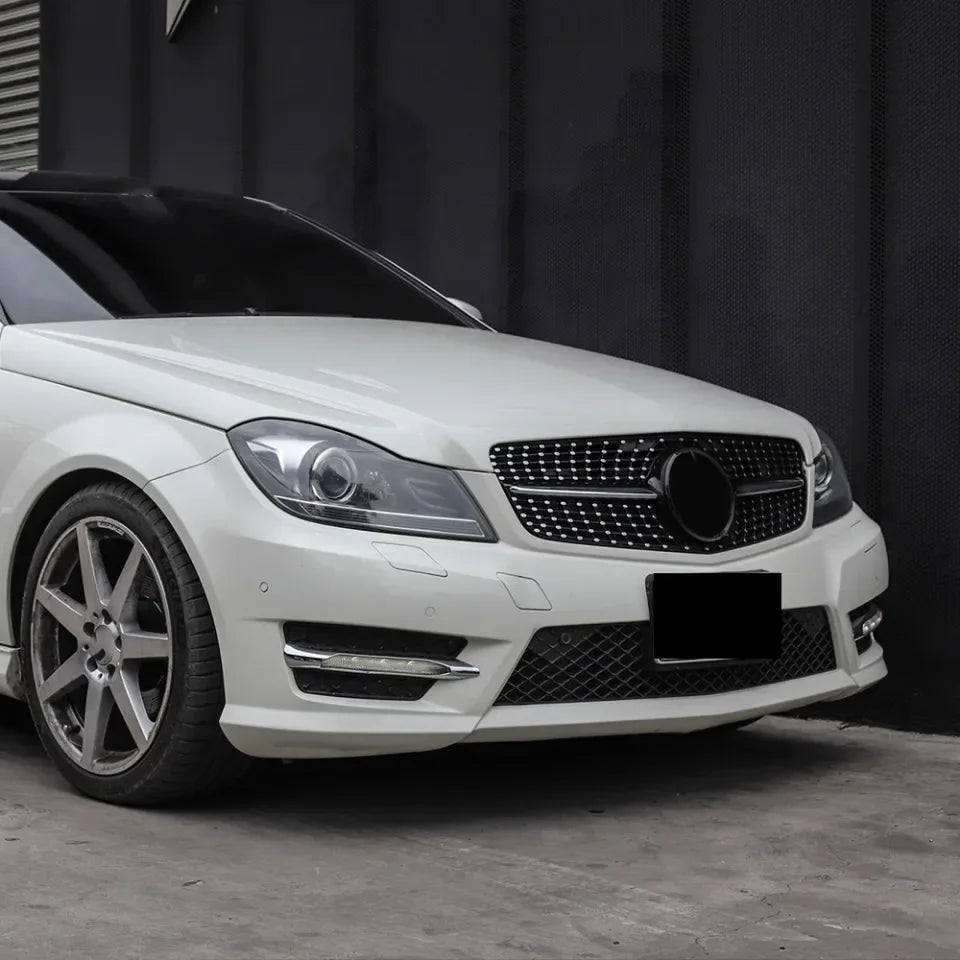 WSTN Mercedes C-Class W204 AMG Style GTR Front Grille Gloss Black 2008–2014 (C180/C200/C230/C250/C280/C300/C350)