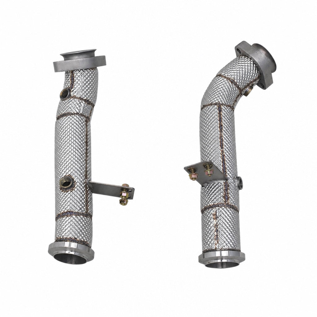 Mercedes-Benz M276 3.0TT V6 catless downpipes for C43 / E43 / C400 / E400, front view