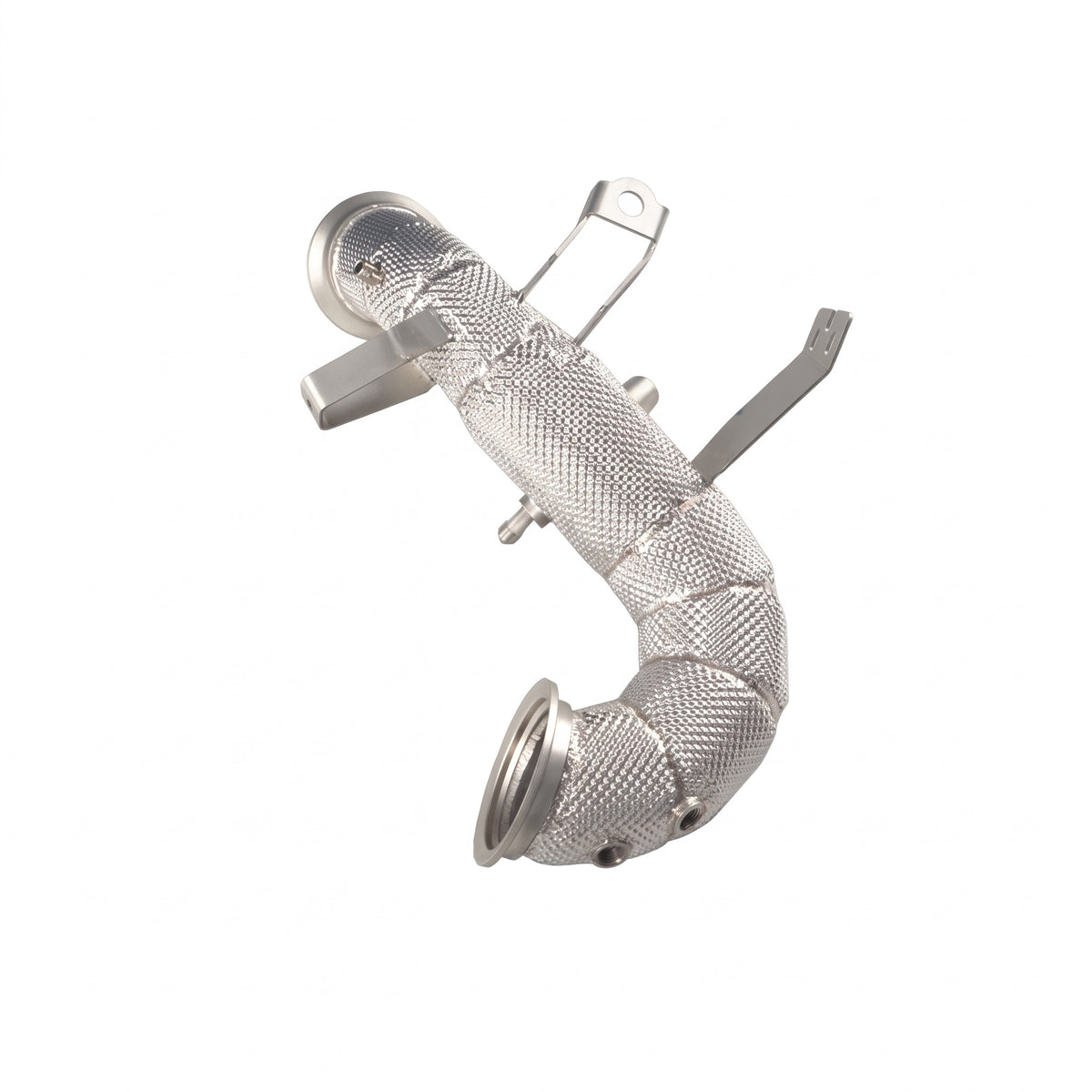 WSTN Performance Mercedes A45 CLA45 GLA45 M139 catless downpipe, alternate view
