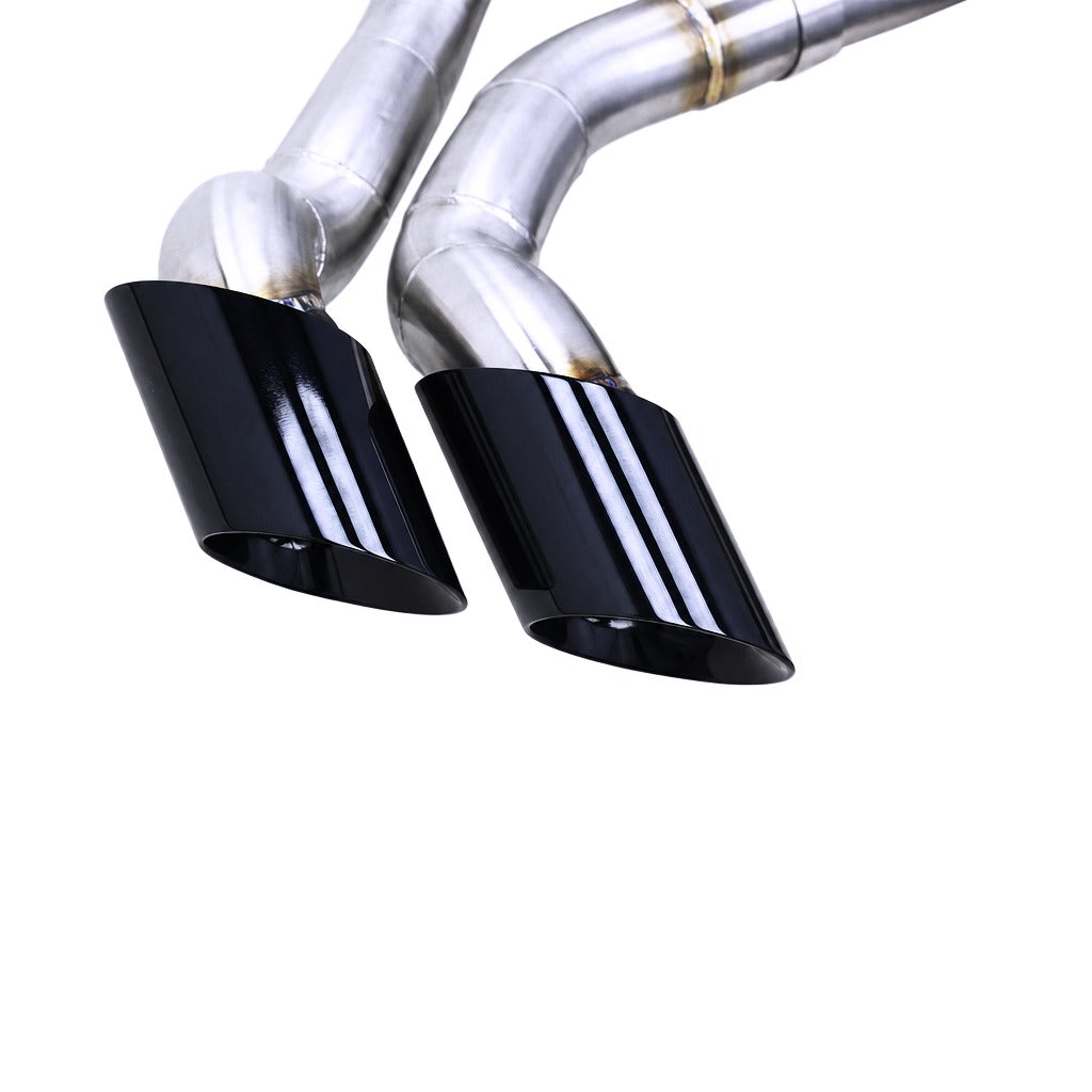 WSTN Performance BMW X5 N63 xDrive50i Catback — underside profile showing mounting points