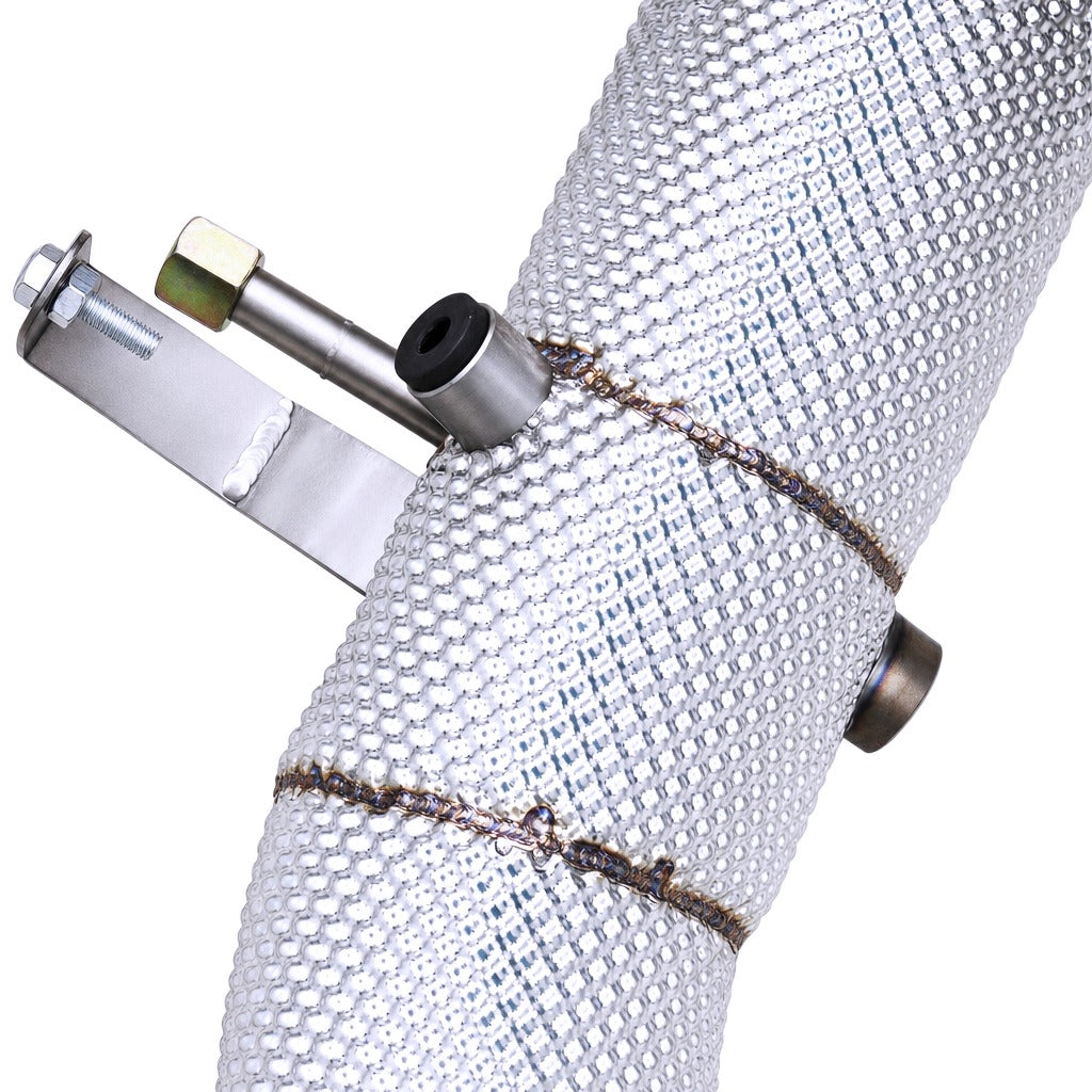 WSTN Mercedes M139 C63 AMG SE W206 direct header, mandrel bend T304 stainless steel close-up