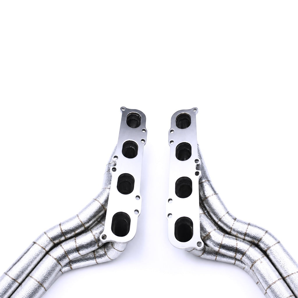 WSTN Performance Mercedes C63 AMG M156 W204 Exhaust Manifolds Downpipes — precision flange and T304 stainless finish