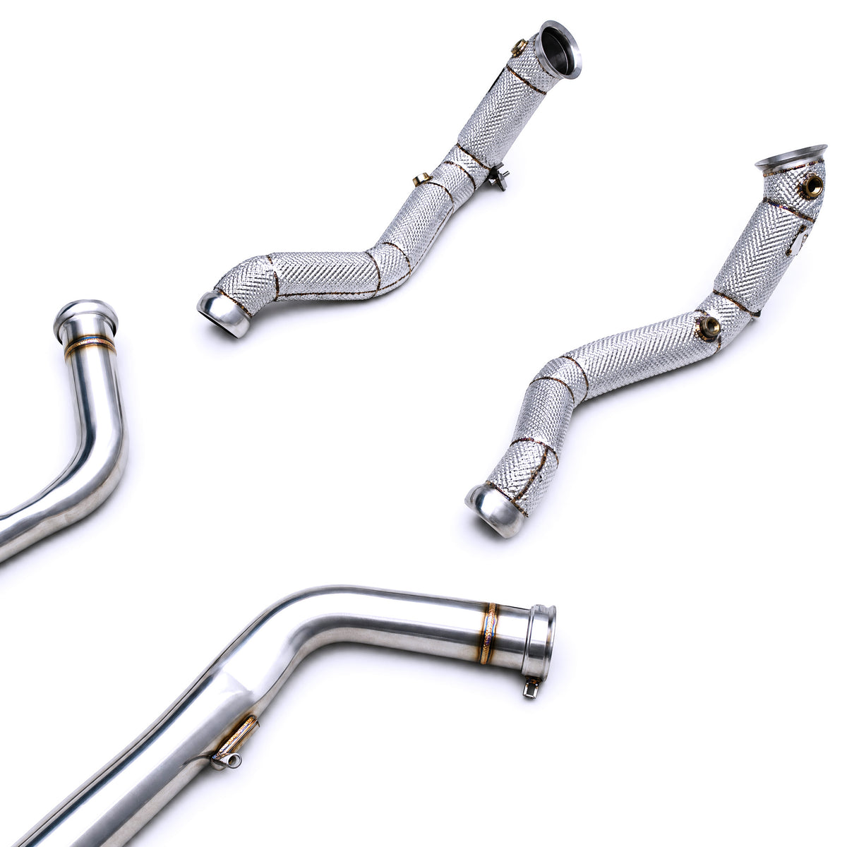 WSTN Performance Mercedes-AMG G63 M177 4.0TT Titanium Catback W464 — heat-blued titanium finish, mandrel bends