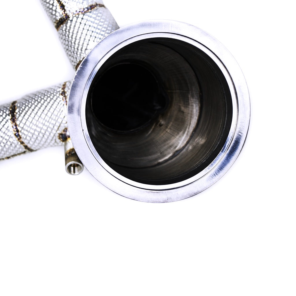 WSTN Performance Porsche Macan S 3.0T EA839T 95B.2 Catless Downpipe outlet flange close-up